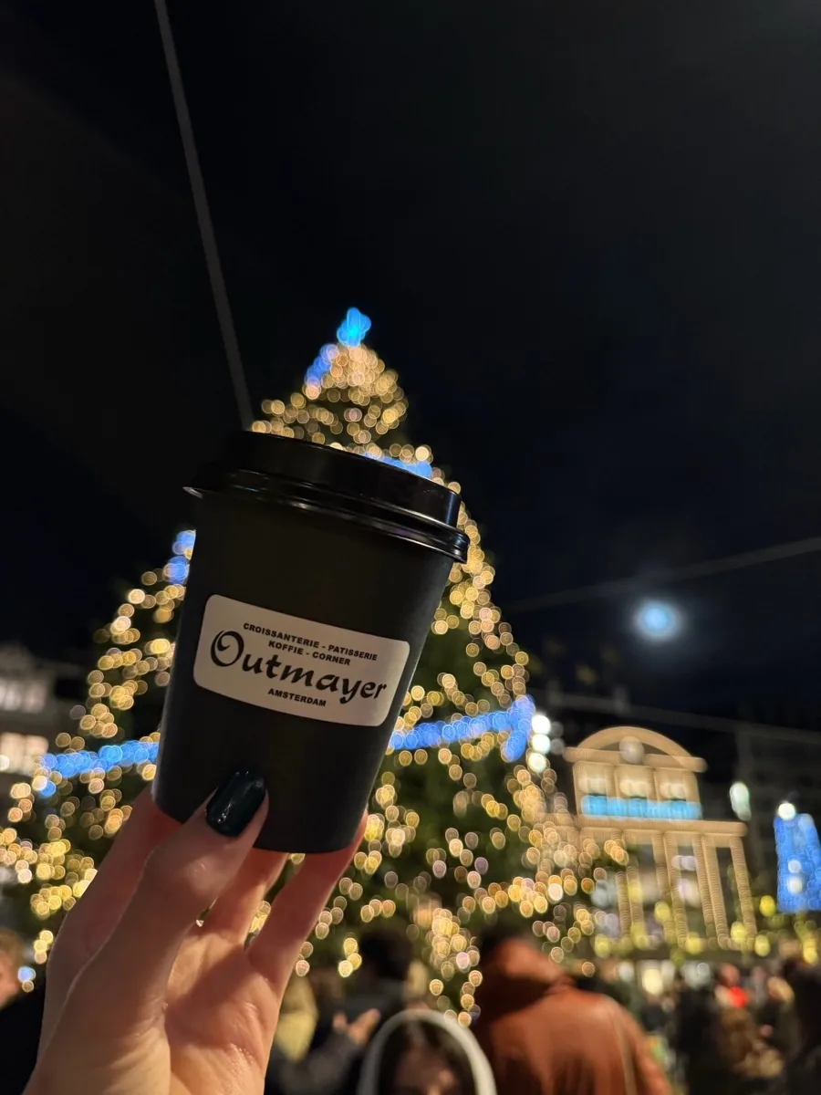 Outmayer coffee at Dam Square Amsterdam — fresh coffee in the heart of the city